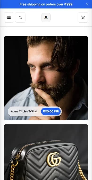 Minimal template on a phone