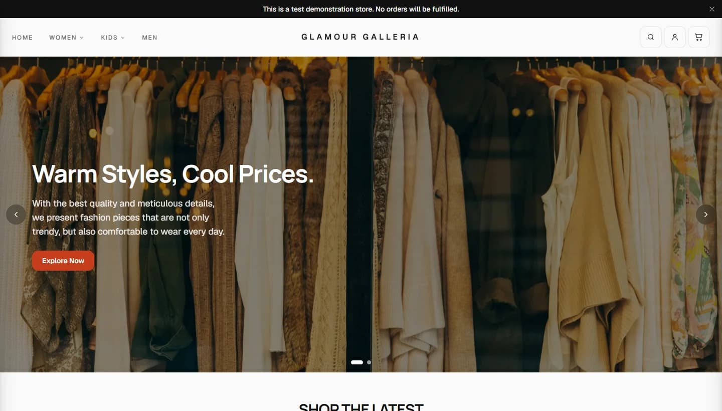 Galleria template homepage